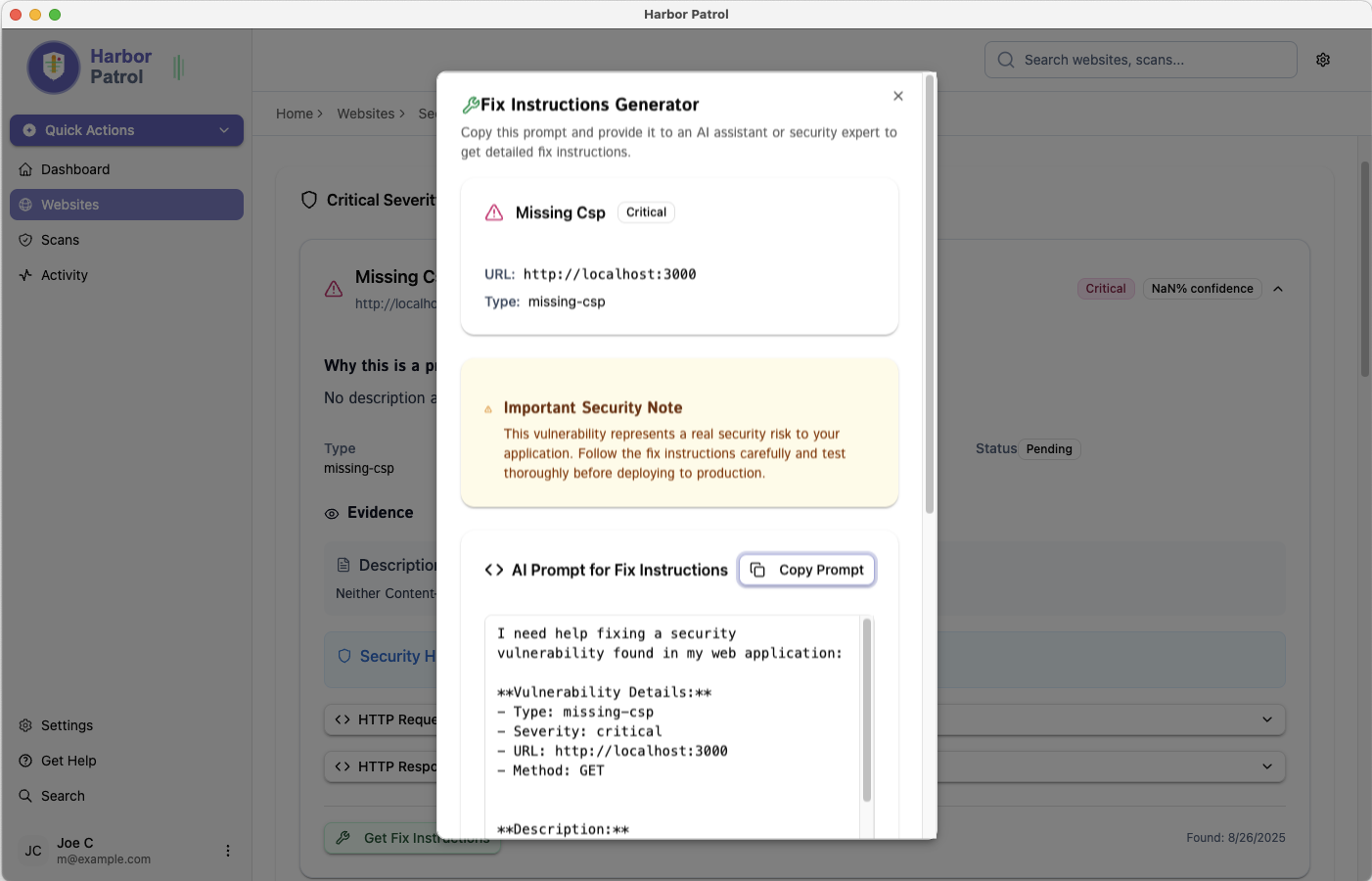 Vulnerability Report and Fixes